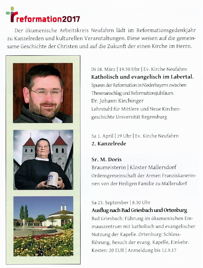 Gemeinsame Veranstaltungen zum Reformationsjubiläum 